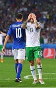 22 June 2016; Jeff Hendrick of Republic of Ireland reacts after a missed chance during the UEFA Euro 2016 Group E match between Italy and Republic of Ireland at Stade Pierre-Mauroy in Lille, France. Photo by Stephen McCarthy / Sportsfile