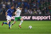 22 June 2016; Robbie Brady of Republic of Ireland in action against Stefano Sturaro of Italy during the UEFA Euro 2016 Group E match between Italy and Republic of Ireland at Stade Pierre-Mauroy in Lille, France. Photo by Stephen McCarthy / Sportsfile