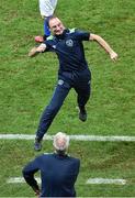 22 June 2016; Republic of Ireland manager Martin O'Neill celebrates at the final whistle of the UEFA Euro 2016 Group E match between Italy and Republic of Ireland at Stade Pierre-Mauroy in Lille, France. Photo by Paul Mohan / Sportsfile