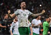 22 June 2016; Shane Duffy of Republic of Ireland celebrates following the UEFA Euro 2016 Group E match between Italy and Republic of Ireland at Stade Pierre-Mauroy in Lille, France. Photo by David Maher / Sportsfile