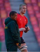 23 June 2016; Pieter-Steph du Toit of South Africa alingside head coach Allister Coetzee during rugby squad training at the Nelson Mandela Bay Stadium, Port Elizabeth, South Africa. Photo by Brendan Moran/Sportsfile