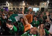 22 June 2016; Republic of Ireland supporters celebrate their victory during the early hours of the morning following the UEFA Euro 2016 Group E match between Italy and Republic of Ireland in Lille, France. Photo by Stephen McCarthy/Sportsfile