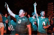 22 June 2016; Republic of Ireland supporters celebrate their victory during the early hours of the morning following the UEFA Euro 2016 Group E match between Italy and Republic of Ireland in Lille, France. Photo by Stephen McCarthy/Sportsfile