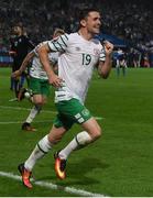 22 June 2016; Robbie Brady of Republic of Ireland celebrates after scoring his side's winning goal during the UEFA Euro 2016 Group E match between Italy and Republic of Ireland at Stade Pierre-Mauroy in Lille, France. Photo by David Maher/Sportsfile