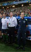 22 June 2016; Republic of Ireland manager Martin O'Neill with assistant manager Roy Keane and coach Steve Walford during the UEFA Euro 2016 Group E match between Italy and Republic of Ireland at Stade Pierre-Mauroy in Lille, France. Photo by David Maher/Sportsfile