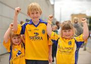 1 August 2010; Young Roscommon supporters show the thumbs up for their team ahead of the game, from left, Michaela, 4, Jack, 9, and Katie Lohan, 6, from Knockcroghery, Co. Roscommon. GAA Football All-Ireland Senior Championship Quarter-Final, Roscommon v Cork, Croke Park, Dublin. Picture credit: Barry Cregg / SPORTSFILE