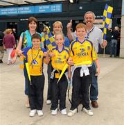 1 August 2010; Roscommon supporters show the thumbs up for their team ahead of the game, from left, Keith Jennings, 8, Emer Forde, 10, Barry Forde, 12, Marion Forde, Irene Greene and Peter Forde from Castlerea / Ballinlough, Co. Roscommon. GAA Football All-Ireland Senior Championship Quarter-Final, Roscommon v Cork, Croke Park, Dublin. Picture credit: Barry Cregg / SPORTSFILE
