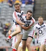 1 August 2010; Stephen O'Mahony, Cork, celebrates with team-mate John O'Rourke after scoring the winning goal in injury time. ESB GAA Football All-Ireland Minor Championship Quarter-Final, Cork v Armagh, Croke Park, Dublin. Picture credit: Oliver McVeigh / SPORTSFILE