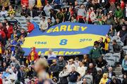 1 August 2010; Roscommon fans with a flag in memory of the late Dermot Earley senior, a former Roscommon player. GAA Football All-Ireland Senior Championship Quarter-Final, Roscommon v Cork, Croke Park, Dublin. Picture credit: Oliver McVeigh / SPORTSFILE