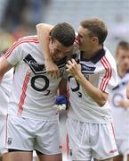 1 August 2010; Injury time winning goalscorer Stephen O'Mahony, Cork, left, celebrates with team-mate John O'Rourke after the game. ESB GAA Football All-Ireland Minor Championship Quarter-Final, Cork v Armagh, Croke Park, Dublin. Picture credit: Oliver McVeigh / SPORTSFILE