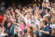 1 August 2010; The Kildare fans show their joy at their team's closing point. GAA Football All-Ireland Senior Championship Quarter-Final, Meath v Kildare, Croke Park, Dublin. Picture credit: Oliver McVeigh / SPORTSFILE