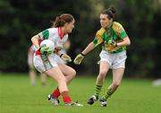 2 August 2010; Mary Naughton, Mayo, in action against Sarah Houlihan, Kerry. TG4 Ladies Football All-Ireland Senior Championship Qualifier, Kerry v Mayo, St Rynagh's, Banagher, Co. Offaly. Photo by Sportsfile