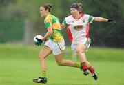 2 August 2010; Louise Galvin, Kerry, in action against Leona Ryder, Mayo. TG4 Ladies Football All-Ireland Senior Championship Qualifier, Kerry v Mayo, St Rynagh's, Banagher, Co. Offaly. Photo by Sportsfile