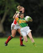 2 August 2010; Sarah Houlihan, Kerry, in action against Claire Egan, Mayo. TG4 Ladies Football All-Ireland Senior Championship Qualifier, Kerry v Mayo, St Rynagh's, Banagher, Co. Offaly. Photo by Sportsfile