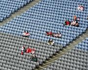 31 July 2010; Early arriving supporters take their seats before the game. Supporters at the GAA Football All-Ireland Senior Championship Quarter-Finals, Croke Park, Dublin. Picture credit: Ray McManus / SPORTSFILE