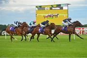 23 June 2016; Eagle Spirit, with Donnacha O'Brien up, races ahead of Venezuela, with Seamie Heffernan up, who finished second, Neoclassical, with Pat Smullen up, who finished fourth, and Diodorus, with Colm O'Donoghue up, who finished third, on their way to winning the Irish Stallion Farms European Breeders Fund Maiden during the Bulmer's Evening Meeting at Leopardstown Racecourse in Leopardstown, Dublin. Photo by Cody Glenn/Sportsfile