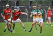 23 June 2016; Padraic Guinan of Offaly in action against Sean Whelan of Carlow during the Bord Gáis Energy Leinster GAA Hurling U21 Championship Semi-Final match between Carlow and Offaly at Netwatch Cullen Park in Carlow. Photo by Matt Browne/Sportsfile