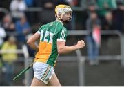 23 June 2016; Oisin Kelly of Offaly celebrates after scoring his side's second goal during the Bord Gáis Energy Leinster GAA Hurling U21 Championship Semi-Final match between Carlow and Offaly at Netwatch Cullen Park in Carlow. Photo by Matt Browne/Sportsfile