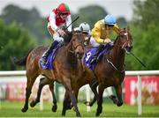 23 June 2016; Mr Right, left, with Donagh O'Connor up, races ahead of The Tulip, with Billy Lee up, who finished second, on their way to winning the Dublin Horse Show 20-24 Handicap during the Bulmer's Evening Meeting at Leopardstown Racecourse in Leopardstown, Dublin. Photo by Cody Glenn/Sportsfile