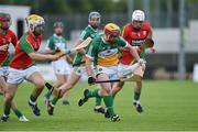 23 June 2016; Dylan Murphy of Offaly in action against Darragh O'Neill of Carlow during the Bord Gáis Energy Leinster GAA Hurling U21 Championship Semi-Final between Carlow and Offaly at Netwatch Cullen Park in Carlow. Photo by Matt Browne/Sportsfile