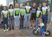 23 June 2016; Winner of the Elite Men event Nicholas Roche, Team Sky Procycling, pictured with young fans from Orwell Wheelers Cycling Club at the National Road Race Championships Time Trial in Kilcullen, Co Kildare. Photo by Stephen McMahon / Sportsfile