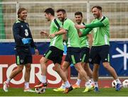 24 June 2016; Republic of Ireland players, from left, Jeff Hendrick, Robbie Brady, Daryl Murphy and Richard Keogh during squad training in Versailles, Paris, France. Photo by David Maher/Sportsfile