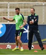 24 June 2016; Republic of Ireland manager Martin O'Neill with Daryl Murphy during squad training in Versailles, Paris, France. Photo by David Maher/Sportsfile