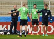 24 June 2016; Republic of Ireland manager Martin O'Neill with players, from left, James McClean, Shane Long and Seamus Coleman during squad training in Versailles, Paris, France. Photo by David Maher/Sportsfile