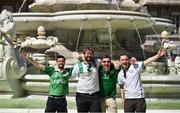24 June 2016; Republic of Ireland supporters, from left to right, Craig Connolly, from Tallaght, Dublin, Declan McCabe, from Templeouge, Dublin, Ian McCarthy, from Ardpatrick, Limerick, and Shane Valentine, from Tallaght, Dublin, in Lyon ahead of Sunday's game. Photo by Stephen McCarthy/Sportsfile