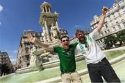 24 June 2016; Republic of Ireland supporters Ian McCarthy, left, from Ardpatrick, Limerick Declan McCabe, from Templeouge, Dublin, in Lyon ahead of Sunday's game. Photo by Stephen McCarthy/Sportsfile