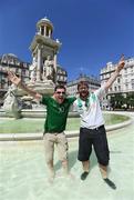 24 June 2016; Republic of Ireland supporters Ian McCarthy, left, from Ardpatrick, Limerick Declan McCabe, from Templeouge, Dublin, in Lyon ahead of Sunday's game. Photo by Stephen McCarthy/Sportsfile