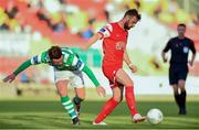 24 June 2016; Greg Bolger of Cork City in action against Dean Clarke of Shamrock Rovers during the SSE Airtricity League Premier Division game between Shamrock Rovers and Cork City at Tallaght Stadium in Tallaght, Dublin. Photo by Ramsey Cardy/Sportsfile