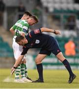 24 June 2016; Referee Paul McLaughlin uses vanishing spray ahead of a free-kick during the SSE Airtricity League Premier Division game between Shamrock Rovers and Cork City at Tallaght Stadium in Tallaght, Dublin. Photo by Ramsey Cardy/Sportsfile