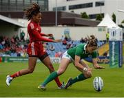 25 June 2016; Alison Miller of Ireland scores her fourth try, and her side's fifth, during the World Rugby Women's Sevens Olympic Repechage Pool C match between Ireland and Trinidad & Tobago at UCD Sports Centre in Belfield, Dublin. Photo by Seb Daly/Sportsfile