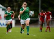 25 June 2016; Niamh Briggs of Ireland on her way to scoring her side's sixth try of the match during the World Rugby Women's Sevens Olympic Repechage Pool C match between Ireland and Trinidad & Tobago at UCD Sports Centre in Belfield, Dublin. Photo by Seb Daly/Sportsfile