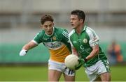 25 June 2016; David McGreevy of London in action against Joey O'Connor of Offaly during the GAA Football All-Ireland Senior Championship Round 1B game between Offaly and London at O'Connor Park in Tullamore, Co Offaly. Photo by Piaras Ó Mídheach/Sportsfile