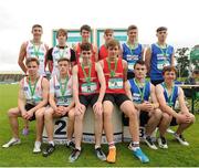 25 June 2016; Boys 4x100m Relay medallists, from left, Ulster, silver, Connacht, gold and Munster, bronze, during the GloHealth Tailteann Interprovincial Schools Championships 2016 at Morton Stadium in Santry, Co Dublin. Photo by Sam Barnes/Sportsfile