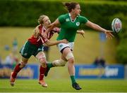 25 June 2016; Audrey O'Flynn of Ireland is tackled Sara Jessica Silva of Portugal during the World Rugby Women's Sevens Olympic Repechage Pool C match between Ireland and Portugal at UCD Sports Centre in Belfield, Dublin. Photo by Seb Daly/Sportsfile