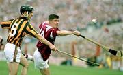 5 September 1993; Mathew Conroy, Galway, in action against Vinny O'Brien, Kilkenny. All-Ireland Minor Hurling Championship FinalKilkenny v Galway, Croke Park, Dublin. Picture credit: Ray McManus / SPORTSFILE