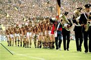 5 September 1993; The Kilkenny team march behind the band in the pre match parade. during the parade. All-Ireland Hurling Final, Galway v Kilkenny, Croke Park, Dublin. Picture credit: Ray McManus / SPORTSFILE