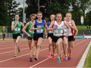 25 June 2016; A general view of the Girls 1500m during the GloHealth Tailteann Interprovincial Schools Championships 2016 at Morton Stadium in Santry, Co Dublin. Photo by Sam Barnes/Sportsfile