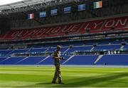 25 June 2016; A general view of ground staff working at Stade de Lyon in Lyon, France. Photo by David Maher/Sportsfile