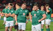 25 June 2016; Dejected Ireland players, from left, Conor Murray, Mike Ross and Jack McGrath, after the Castle Lager Incoming Series 3rd Test between South Africa and Ireland at the Nelson Mandela Bay Stadium in Port Elizabeth, South Africa. Photo by Brendan Moran/Sportsfile