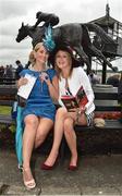 25 June 2016; Niamh Kenny, left, from Listowl, Co Kerry, and Clare Hynds, from Moate, Co Westmeath, at the Curragh Racecourse in the Curragh, Co. Kildare. Photo by Cody Glenn/Sportsfile