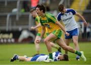 25 June 2016; Odhran McFadden/Ferry of Donegal celebrates after scoring his side's third goal during the Electric Ireland Ulster GAA Football Minor Championship Semi-Final game between Donegal and Monaghan at Kingspan Breffni Park in Cavan. Photo by Oliver McVeigh/Sportsfile