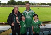 25 June 2016; Fermanagh supporters Joseph Cox, left, and Brendan Cox, along with Thomas Cox, aged 7, left, and Ethan Connolly, aged 11, before their GAA Football All-Ireland Senior Championship Round 1B match with Wexford at Innovate Wexford Park in Wexford. Photo by Diarmuid Greene/Sportsfile