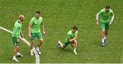 26 June 2016; Republic of Ireland players, from left, David Meyler, Ciaran Clark, Wes Hoolahan and Richard Keogh ahead of the UEFA Euro 2016 Round of 16 match between France and Republic of Ireland at Stade des Lumieres in Lyon, France. Photo by Sportsfile