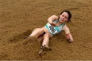 26 June 2016; Saragh Buggy of St Abbans A.C., on her way to finishing second in the Women's Triple Jump during the GloHealth National Senior Track & Field Championships at Morton Stadium in Santry, Co Dublin. Photo by Sam Barnes/Sportsfile