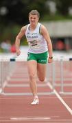 7 August 2010; Ciara Giles Doran, Athletics Ireland, in action during the U-16 Girl's 75m Hurdles. Celtic Games Track and Field, Athlone 2010, Athlone Institute of Technology, Athlone, Co. Westmeath. Picture credit: Barry Cregg / SPORTSFILE