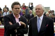 30 June 2001; Owners Gavin O'Reilly, left, and Sir Anthony O'Reilly at the Curragh Racecourse in Kildare. Photo by Damien Eagers/Sportsfile